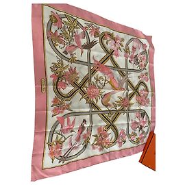 Hermès Seidentuch Rosa Weiß Pink Weiß