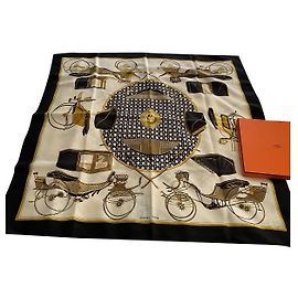 Hermès Seidenschal schwarz weiß Schwarz Weiß