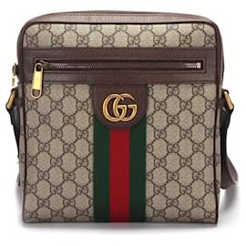 Gucci-Gucci Small GG Supreme Ophidia Messenger Bag in brown coated/waterproof canvas-Brown