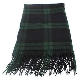 Burberry karierter Wollschal aus grüner Wolle/Haar Grün