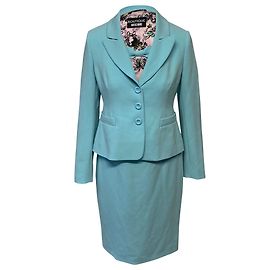 Boutique Moschino Ensemble Robe et Blazer en Triacétate Bleu Bleu