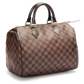 Louis Vuitton-LOUIS VUITTON Damier Ebene Speedy 30 in brown coated/waterproof canvas-Brown