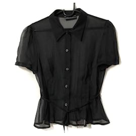 Prada-[Usado] PRADA Camisa de manga corta Blusa Transparente negro-Negro