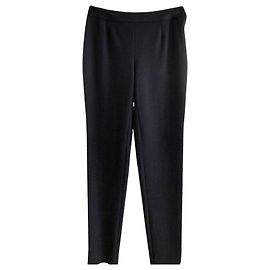 Chanel Hose aus Wolle gerade schwarz anthrazit Andere