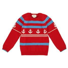 Gucci-Gucci Kids Nautical Striped Sweater-Red