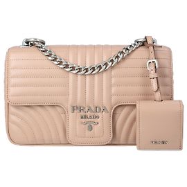 Prada Bolsa com diagramas médios em couro liso rosa Rosa