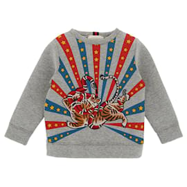 Gucci-Gucci Kinder Baumwoll-Sweatshirt-Grau