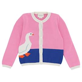 Gucci-Cardigan anatra a blocchi di colore per ragazze Gucci-Multicolore