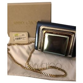 Jimmy Choo Pelle specchiata Ava Navy Mix Blu