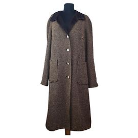 Cappotto Escada marrone in lana e seta Marrone