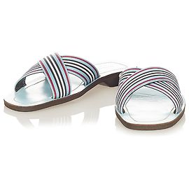 Sandali con ciabatte Burberry in tela blu Blu Multicolore Blu chiaro