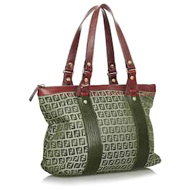Fendi-Fendi Brown Zucchino Canvas Tote Bag-Brown
