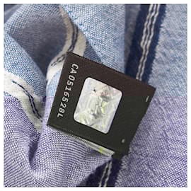 Fendi-Fendi Gray Zucca Wool Fringe Scarf-Blue,Grey