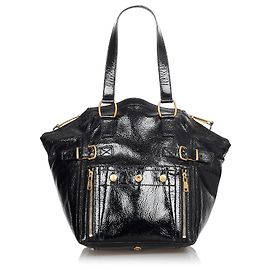 Yves Saint Laurent YSL Black Downtown Lackledertasche Schwarz