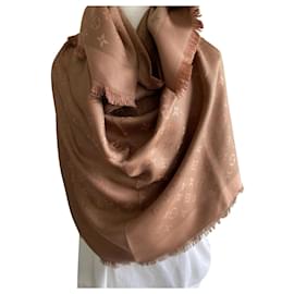Louis Vuitton-Monogram silk shawl-Brown