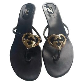 Gucci Mules Noir Doré
