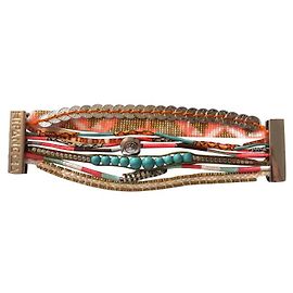 Bracciale Rigido Hipanema Rosa in Cotone Rosa