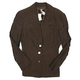 Fendi-[Used] FENDI FENDI Tailored Jacket Blazer 3B Rayon Silk Material Size 42 Brown Brown Ladies [Vector Used Clothing] 210509-Brown