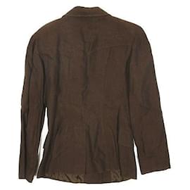 Fendi-[Used] FENDI FENDI Tailored Jacket Blazer 3B Rayon Silk Material Size 42 Brown Brown Ladies [Vector Used Clothing] 210509-Brown