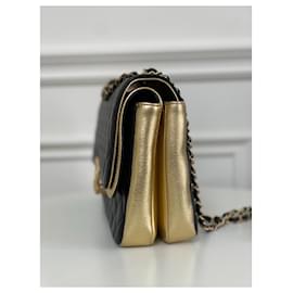 Chanel-Borsa da sessione Chanel-Nero,D'oro,Metallico