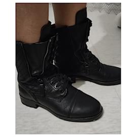 Chanel-Chanel biker boots-Black