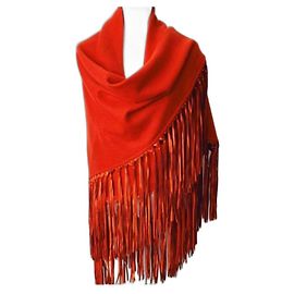Poncho Hermès Arancione in Cashmere e Lana Arancione