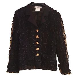 Yves Saint Laurent silk tailored jacket Black
