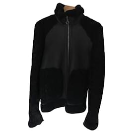 Carven-Carven shearling bomber jacket-Black,Blue,Multiple colors,Dark grey,Navy blue,Dark blue