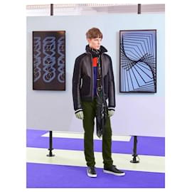 Carven-Carven shearling bomber jacket-Black,Blue,Multiple colors,Dark grey,Navy blue,Dark blue