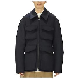 Acne Studios Wollmantel Blau Marineblau Dunkelblau
