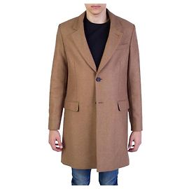Autre Marque Abrigo clásico de dos botones AMI Paris Castaño Gris pardo Coñac Avellana Marrón claro Caramelo