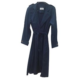 Herno blue cotton trench coat Dark blue