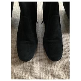 Saint Laurent-SAINT LAURENT (YSL) Babies 70 Thigh boots-Black