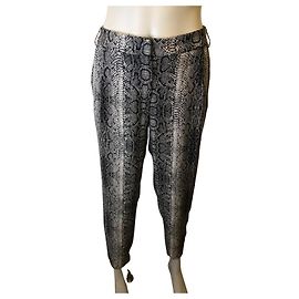 The Kooples Calças fluidas com estampa de cobra Kooples Impressão em python
