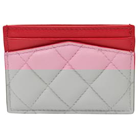 Alexander Mcqueen-Pave Sk.Card Holder in Pink Leather-Pink