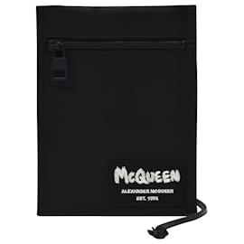 Alexander Mcqueen-Crossbody Pouch In Black Polyester-Black