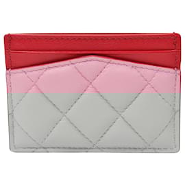 Alexander Mcqueen-Pave Sk.Card Holder in Pink Leather-Pink