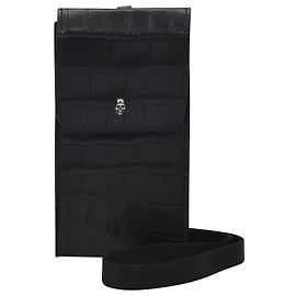Alexander Mcqueen Bolsa para telefone em cetim preto Preto