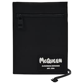 Alexander Mcqueen-Crossbody Pouch In Black Polyester-Black