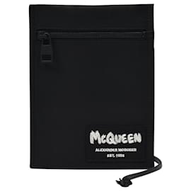 Alexander Mcqueen-Crossbody Pouch In Black Polyester-Black