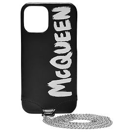 Alexander Mcqueen Capa de telefone preta com corrente Preto
