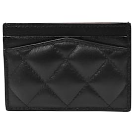Alexander Mcqueen-Pave Sk.Card Holder in Black Leather-Black