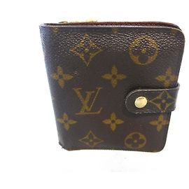 Louis Vuitton Compact Zip Monogram Wallet Brown Brown