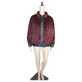 Autre Marque Maison Père Manifique Fur Jacket Dark Red M Dark red