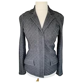 Diane Von Furstenberg-DvF Herringbone Tweed Jacket Georgica-Grey