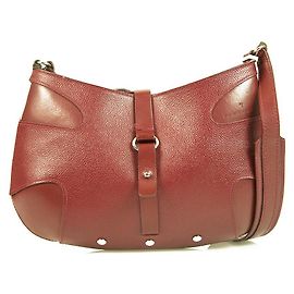 Trussardi Burgundy Red Leather Shoulder Bag Handbag Dark red