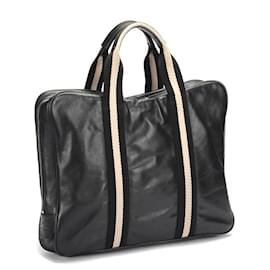 Bally-Bally Leather Business Bag in black calf leather leather-Black