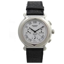 Hermès-HERMES KEPLER KP WATCH1.910 AUTOMATIC CHRONOGRAPH 39 MM STEEL WATCH-Silvery