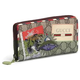 Gucci-Gucci GG Supreme Courrier Long Wallet in beige coated/waterproof canvas-Beige