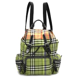 Burberry-Burberry Vintage Check Rainbow Canvas Backpack in beige canvas-Beige